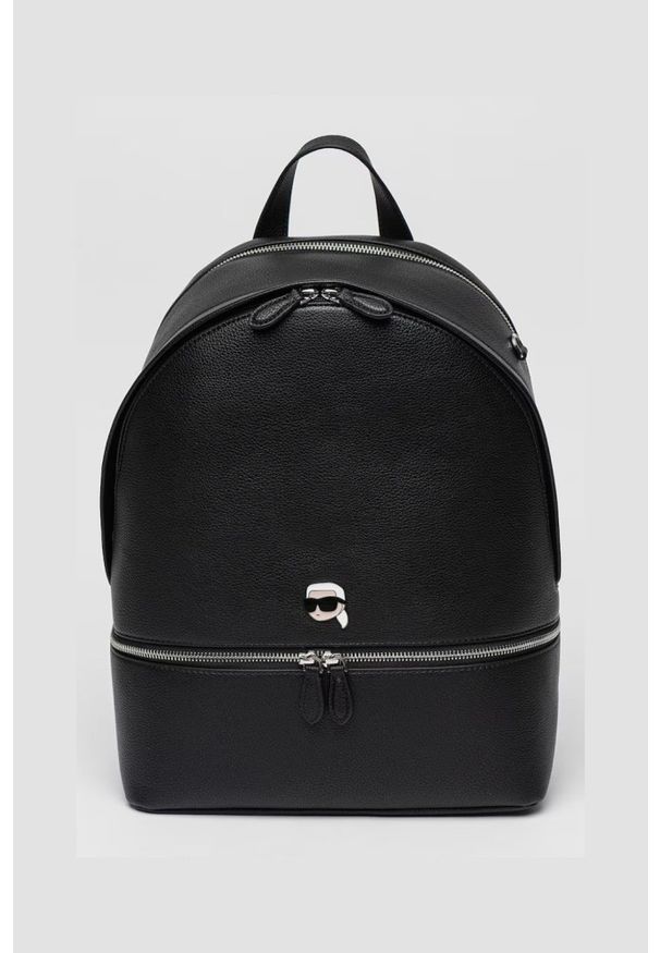 Karl Lagerfeld - KARL LAGERFELD Czarny męski plecak skórzany Ikon Grainy. Kolor: czarny. Materiał: skóra ekologiczna. Styl: casual