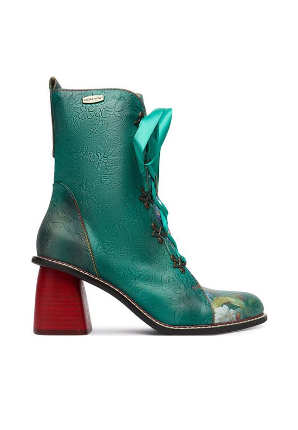 Laura Vita Botki Evcao 311 Zielony. Kolor: zielony. Materiał: skóra