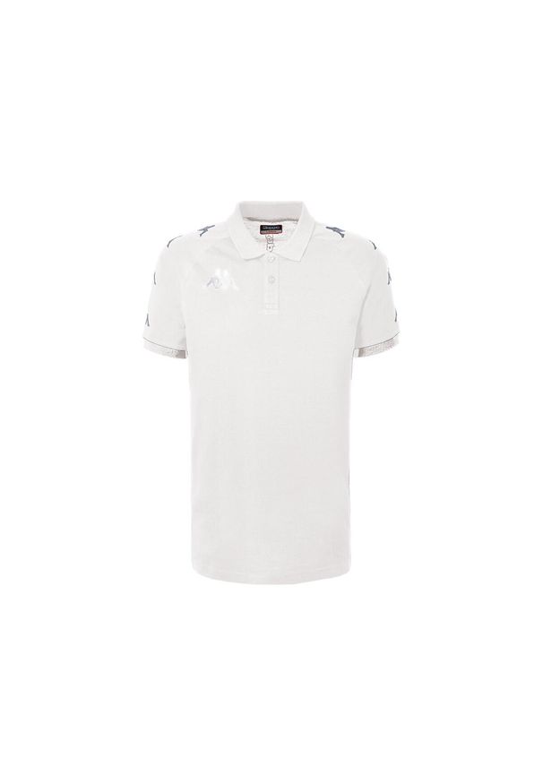 Polo Kappa Caldes. Typ kołnierza: polo. Kolor: szary, biały, wielokolorowy