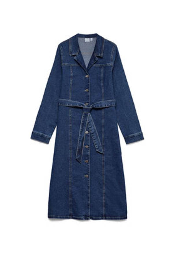 Vero Moda Sukienka jeansowa Telly 10338086 Niebieski Regular Fit. Kolor: niebieski. Materiał: bawełna