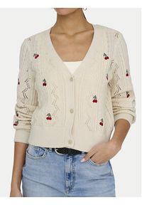 only - ONLY Kardigan Birtie 15363087 Beżowy Regular Fit. Kolor: beżowy. Materiał: syntetyk, bawełna #4