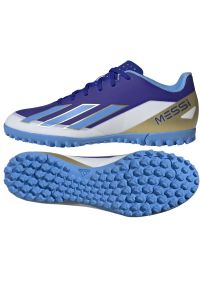 Adidas - Buty adidas X Crazyfast Club Messi Tf ID0726 niebieskie. Zapięcie: sznurówki. Kolor: niebieski. Materiał: dzianina, włókno, materiał, guma, syntetyk. Szerokość cholewki: normalna. Wzór: ze splotem. Sport: piłka nożna #4