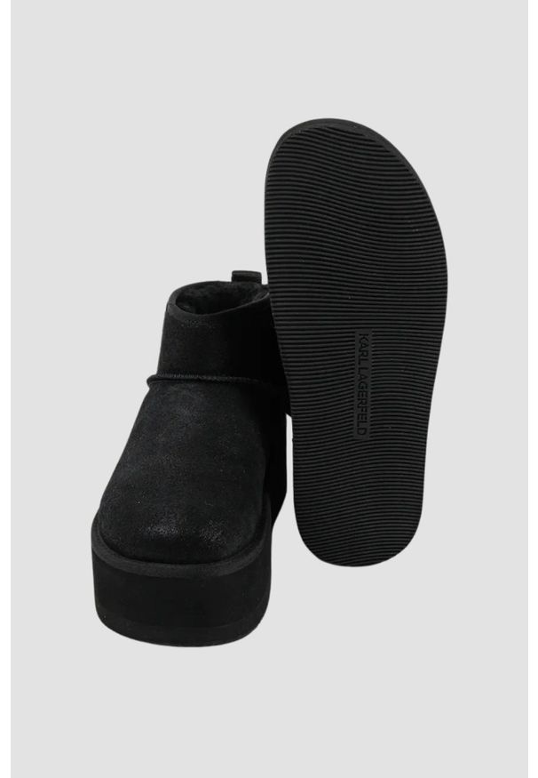 Karl Lagerfeld - KARL LAGERFELD Czarne botki zamszowe THERMO Lo Slip On Boot, Rozmiar 40. Zapięcie: bez zapięcia. Kolor: czarny. Materiał: zamsz
