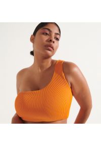 Reserved - Top bikini na jedno ramię - Pomarańczowy. Kolor: pomarańczowy #1