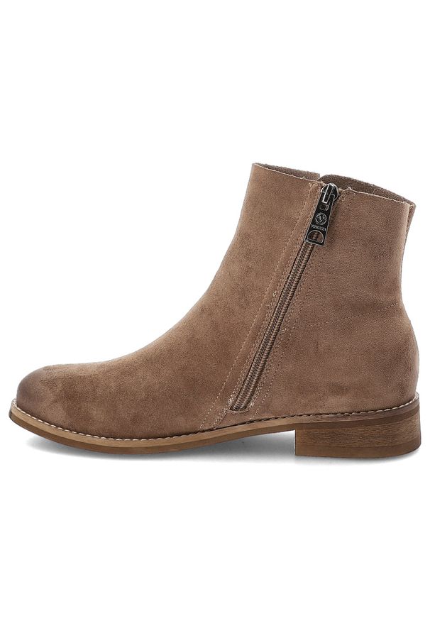 Botki damskie Vinceza, cholewka z materiału zabudowany fason za kostkę zapinane na suwak, beżowe, 39961. Okazja: na co dzień. Wysokość cholewki: za kostkę. Kolor: beżowy. Materiał: materiał. Szerokość cholewki: normalna. Obcas: na obcasie. Styl: elegancki, casual. Wysokość obcasa: średni