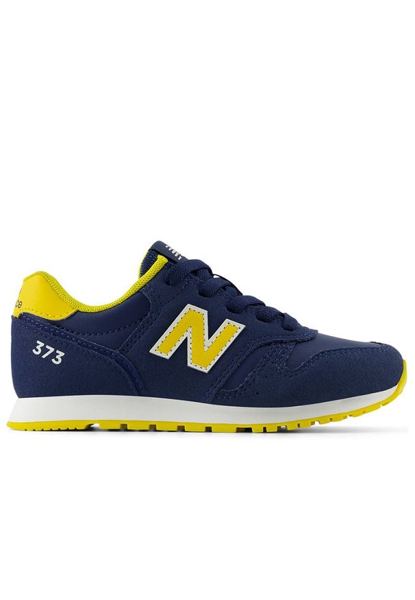 Buty New Balance YC373VJ2 - granatowe. Okazja: na co dzień, na uczelnię. Kolor: niebieski. Materiał: guma, materiał, syntetyk. Szerokość cholewki: normalna. Model: New Balance 373