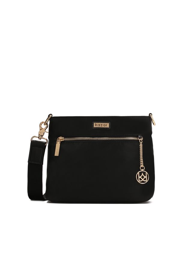 Kazar - Miejska torebka damska z materiału tekstylnego. Kolor: czarny. Materiał: skórzane. Styl: klasyczny
