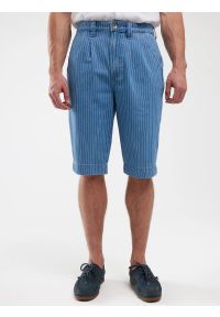 Big-Star - Szorty męskie jeansowe niebieskie Tem 424. Stan: podwyższony. Kolor: niebieski. Materiał: jeans. Wzór: paski. Styl: sportowy, elegancki, klasyczny #6