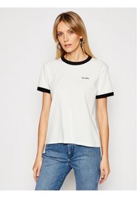 Wrangler T-Shirt Ringer W7S0DRXV6 112132112 Biały Relaxed Fit. Kolor: biały. Materiał: bawełna