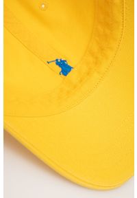 Polo Ralph Lauren czapka bawełniana 710667709080 kolor żółty z aplikacją. Kolor: żółty. Materiał: bawełna. Wzór: aplikacja #4