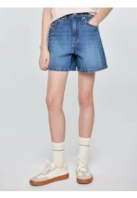 Big-Star - Szorty dziewczęce jeansowe granatowe Rue 542. Okazja: na co dzień. Stan: podwyższony. Kolor: niebieski. Materiał: jeans. Sezon: lato. Styl: casual, vintage, klasyczny, elegancki #1