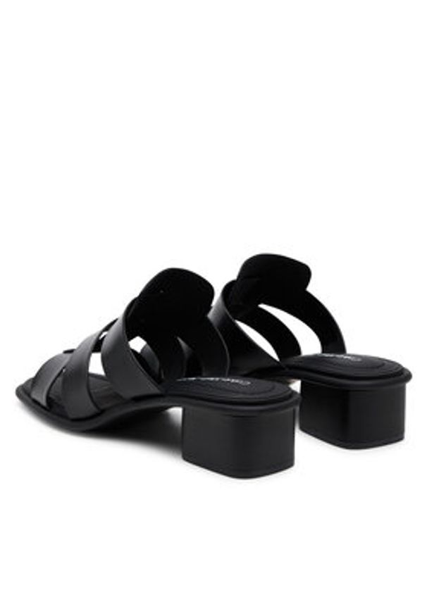 Calvin Klein Jeans Klapki Heel Square Mg Lth YW0YW01702 Czarny. Kolor: czarny. Materiał: skóra