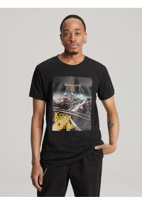 Diverse - T-shirt męski z nadrukiem JACKALSS C S1820 -. Kolor: czarny. Materiał: bawełna. Wzór: nadruk