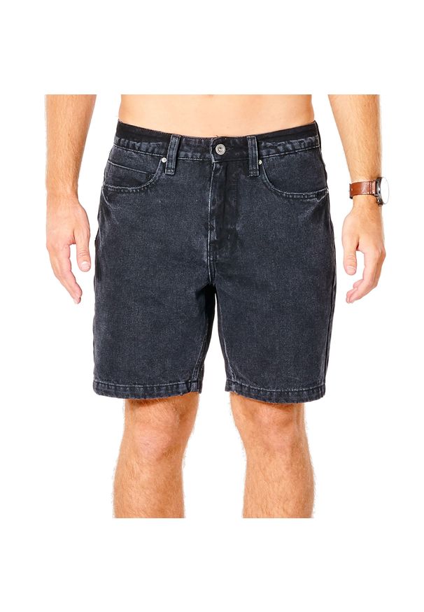 Szorty męskie Rip Curl Washed Black Denim Walkshort. Kolor: czarny. Materiał: denim