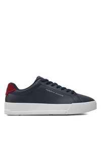 TOMMY HILFIGER - Tommy Hilfiger Sneakersy Th Court Leather FM0FM04971 Granatowy. Kolor: niebieski #1