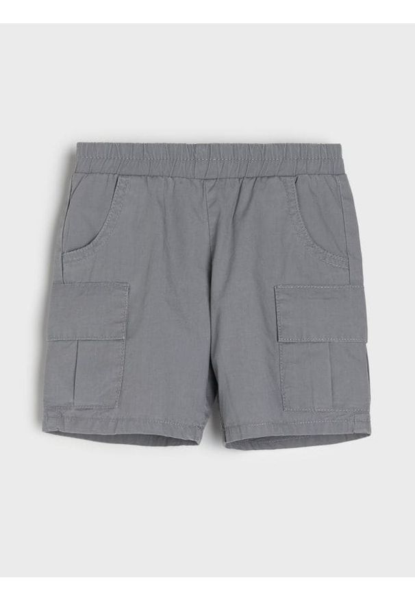 Sinsay - Szorty jeansowe cargo - szary. Kolor: szary. Materiał: jeans