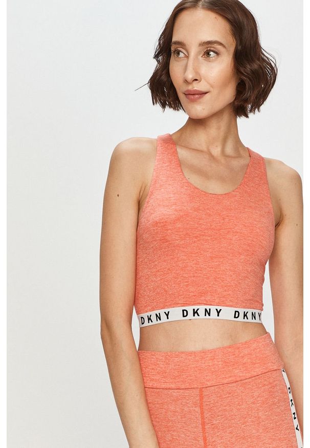 DKNY - Dkny - Top piżamowy. Kolor: różowy. Materiał: dzianina. Wzór: nadruk