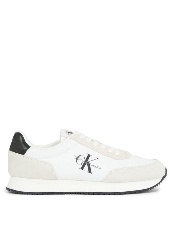 Calvin Klein Jeans Sneakersy Retro Runner Su-Ny Mono YM0YM00746 Biały. Kolor: biały. Materiał: materiał