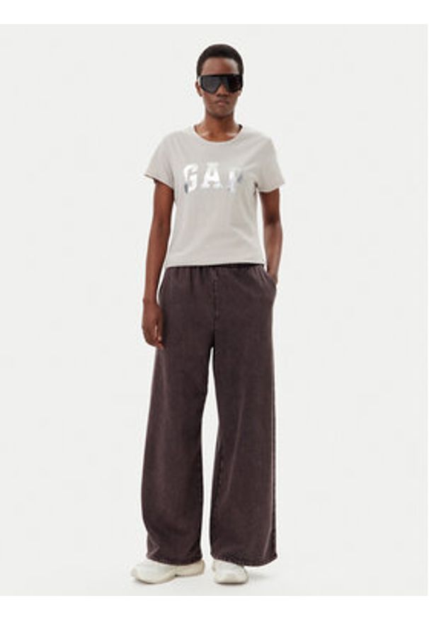 GAP - Gap T-Shirt 729555-09 Beżowy Regular Fit. Kolor: beżowy. Materiał: bawełna