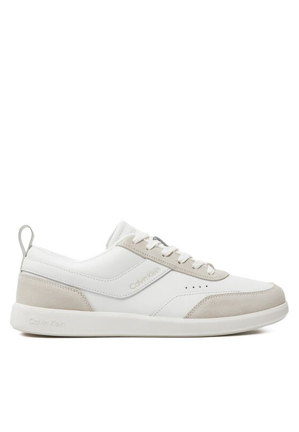 Calvin Klein Sneakersy Low Top Lace Up Lth Mix HM0HM00851 Biały. Kolor: biały. Materiał: skóra