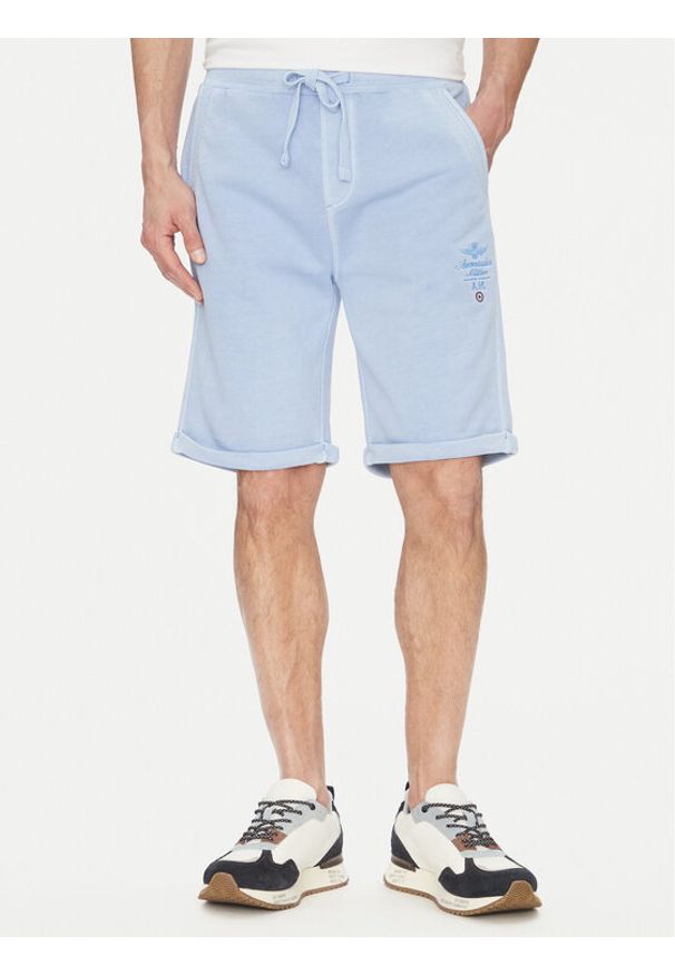 Aeronautica Militare Szorty sportowe 251BF016F583 Błękitny Regular Fit. Kolor: niebieski. Materiał: bawełna. Styl: sportowy