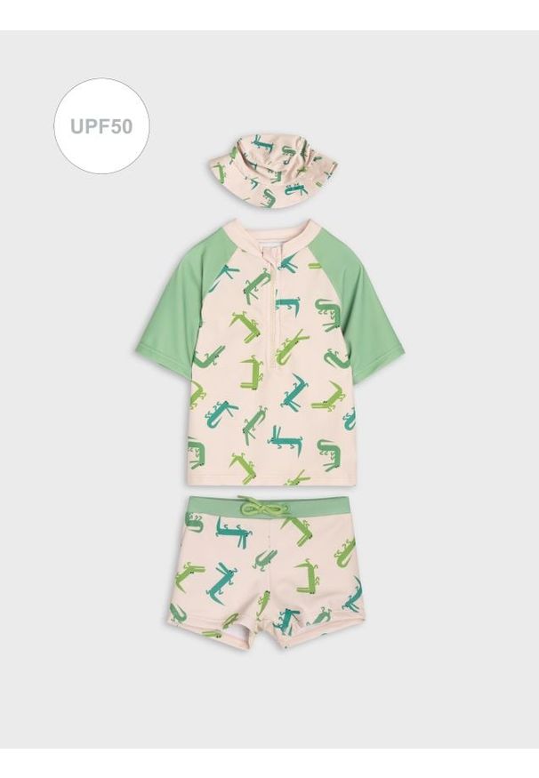 Sinsay - Niemowlęcy Zestaw Kąpielowy UPF50 z Czapeczką w krokodyle - wielobarwny