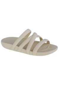 Klapki damskie Crocs Splash Strappy Sandal. Kolor: biały. Materiał: materiał, syntetyk