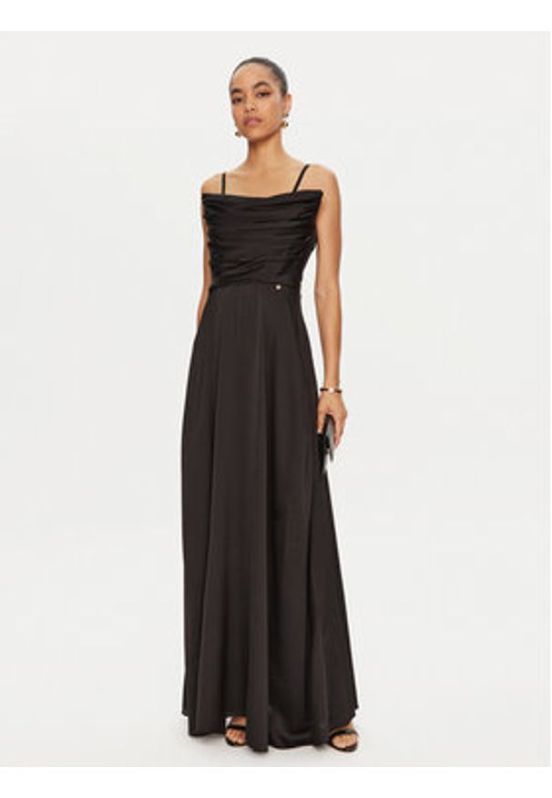 Rinascimento Sukienka wieczorowa CFC0121818003 Czarny Slim Fit. Kolor: czarny. Materiał: bawełna. Styl: wizytowy