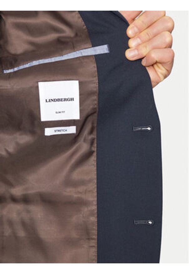 Lindbergh Garnitur 30-606900 Granatowy Slim Fit. Kolor: niebieski. Materiał: syntetyk