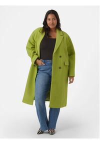 Vero Moda Curve Płaszcz wełniany 10296650 Zielony Regular Fit. Kolor: zielony. Materiał: wełna, syntetyk