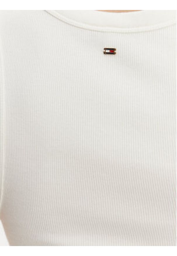 TOMMY HILFIGER - Tommy Hilfiger Top Henley WW0WW43920 Biały Slim Fit. Typ kołnierza: typu henley. Kolor: biały. Materiał: bawełna