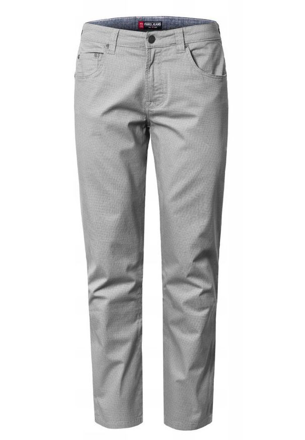 Lekkie, Bawełniane Spodnie - Wiosna, Lato - Pako Jeans - Szare. Kolor: szary. Materiał: elastan, bawełna. Sezon: wiosna, lato