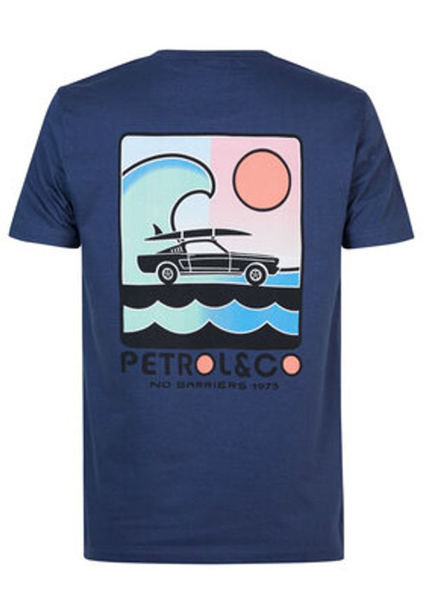Petrol Industries T-Shirt M-1030-TSR686 Granatowy Regular Fit. Kolor: niebieski. Materiał: bawełna