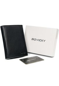 ROVICKY - Portfel męski czarny Rovicky N74-PZ-CCR-RFID-BLAC. Kolor: czarny. Materiał: skóra