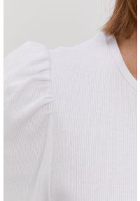Pieces T-shirt damski kolor biały. Kolor: biały. Materiał: dzianina #3
