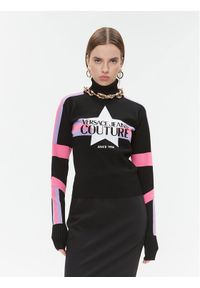 Versace Jeans Couture Golf 75HAFM52 Czarny Regular Fit. Typ kołnierza: golf. Kolor: czarny. Materiał: wiskoza #1