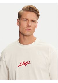 Hugo T-Shirt Dlogotee 50527926 Écru Relaxed Fit. Materiał: bawełna