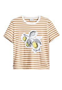 Desigual T-Shirt Lemon 25SWTKAE Beżowy Regular Fit. Kolor: beżowy. Materiał: bawełna #3