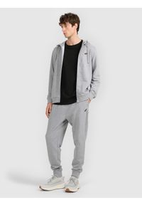 4f - 4F Bluza dresowa rozpinana z kapturem męska - szara XL. Okazja: na co dzień. Typ kołnierza: kaptur. Kolor: szary. Materiał: dresówka. Styl: casual. Sport: fitness #2