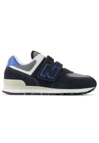 Buty dziecięce New Balance PV574QRB – czarne. Zapięcie: rzepy. Kolor: czarny. Materiał: materiał, guma, syntetyk. Szerokość cholewki: normalna. Model: New Balance 574. Sport: turystyka piesza