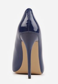 Renee - Granatowe Szpilki Cassildi. Kolor: niebieski. Materiał: jeans. Obcas: na szpilce. Wysokość obcasa: średni #4