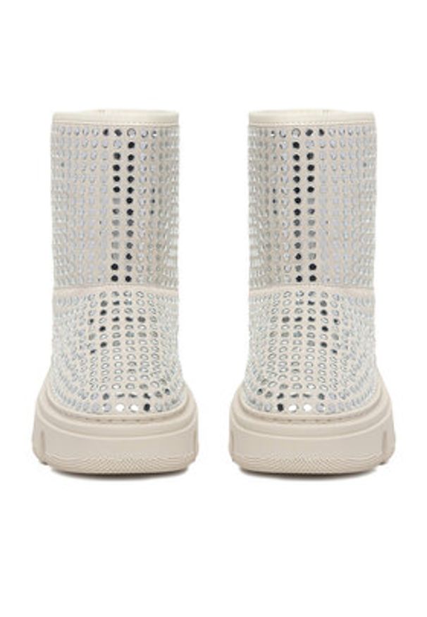 Eva Minge Śniegowce EO-NIKI-LT1748-1 Écru. Kolor: kremowy. Materiał: skóra, zamsz