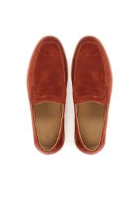 Kazar - Casualowe półbuty męskie z przeszyciem na nosku. Okazja: na co dzień. Zapięcie: bez zapięcia. Kolor: pomarańczowy. Materiał: zamsz. Szerokość cholewki: normalna. Styl: casual #2