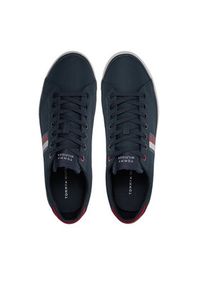 TOMMY HILFIGER - Tommy Hilfiger Sneakersy Th Hi Vulc Low Stripes Mesh FM0FM04946 Niebieski. Kolor: niebieski. Materiał: materiał #6