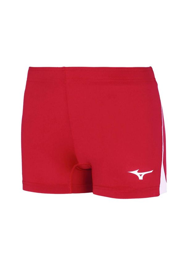 Szorty damskie Mizuno High-Kyu Tight. Kolor: czerwony, biały, wielokolorowy. Długość: krótkie. Sport: fitness