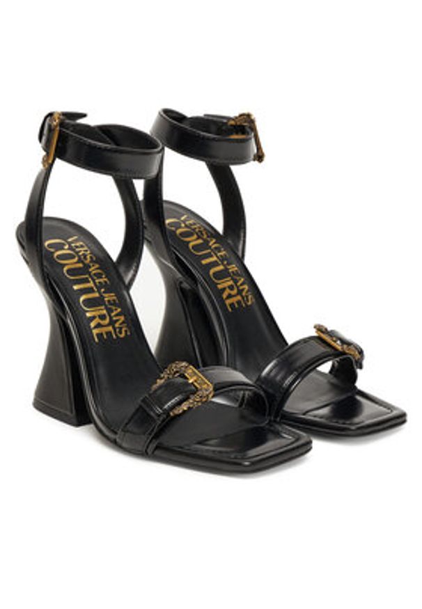 Versace Jeans Couture Sandały 79VA3S36 Czarny. Kolor: czarny. Materiał: skóra