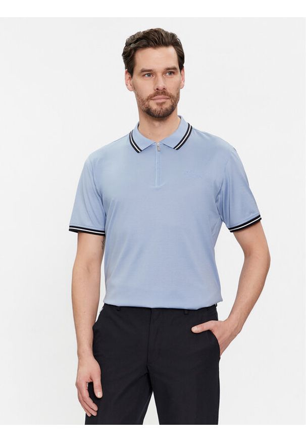 Karl Lagerfeld - KARL LAGERFELD Polo 745080 541200 Niebieski Regular Fit. Typ kołnierza: polo. Kolor: niebieski. Materiał: bawełna