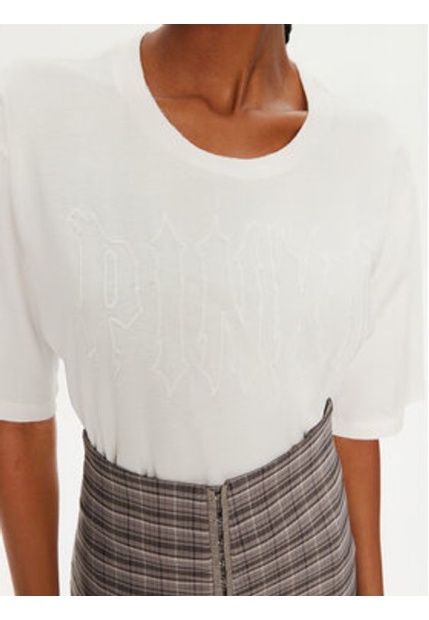 Pinko - PINKO T-Shirt Scanner 101704 A23W Biały Relaxed Fit. Kolor: biały. Materiał: bawełna