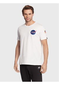 Alpha Industries T-Shirt Space Shuttle 176507 Biały Regular Fit. Kolor: biały. Materiał: bawełna