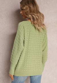 Renee - Zielony Dzianinowy Sweter z Rękawami typu Nietoperz Cascapia. Kolor: zielony. Materiał: dzianina. Styl: klasyczny #5